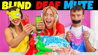 BLIND DEAF amp MUTE Slime Making Challenge [upl. by Munster]