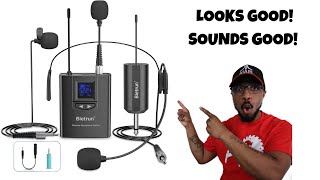 UHF Wireless Lavalier Lapel Microphone SystemHeadset MicStand Mic 165ft Range REVIEW [upl. by Zadoc746]