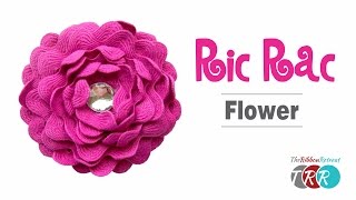 How to Make a Ric Rac Flower  TheRibbonRetreatcom [upl. by Kaela51]