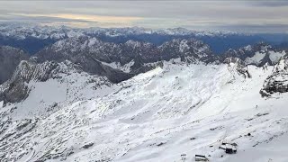 Zugspitze in the Alps going up the highest mountain in Germany [upl. by Lawrenson]