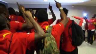 Ghana players sing on arrival in Cairo stadium before World Cup playoff against Egypt [upl. by Nitnerb671]