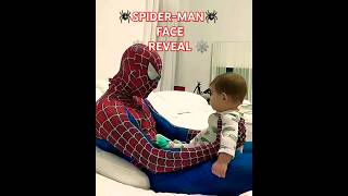 🕷FIRST TIME BABY SEES SPIDERMAN😂 spiderman marvel spidermannowayhome funny facereveal SHORTS [upl. by Asilak]