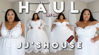 TRYING JJS HOUSE PLUS SIZE WEDDING DRESSES HAUL  Dresses UNDER 300 and big body friendly [upl. by Weisburgh]