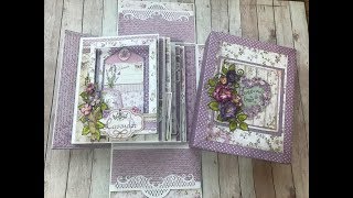 ALBUM IN A BOX PART 1 STAMPERIA PROVENCE SHELLIE GEIGLE JS HOBBIES AND CRAFTS [upl. by Redienhcs508]