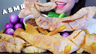 ASMR ỨC MỠ CÁ DỨA  Fried dried Pangasius kunyit CRUNCHY EATING SOUNDS  LINHASMR [upl. by Benyamin]