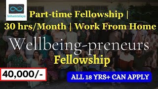 Wellbeingpreneurs Fellowship  Parttime Fellowship  40000 Stipend  Work from Home [upl. by Dulcea832]