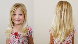 How To Cut Girls Hair  Long Layered Haircut for Little Girls [upl. by Phox765]