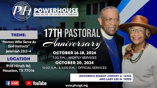 Powerhouse COGIC 17th Pastoral Anniversary Celebration [upl. by Anavlis641]