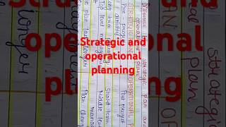 Strategic and operational planning Difference between operational and strategic plan bsc nsg [upl. by Nerine]