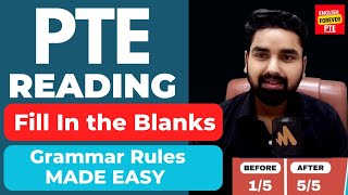 PTE READING FILL IN THE BLANKS  Grammar Tips and Tricks for scoring 9090 in PTE READING [upl. by Htbazile]