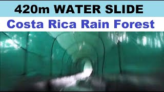 INSANE 420m WATER SLIDE at Rincon de la Vieja Volcano in Costa Rica Rain Forest  Costa Rica Holiday [upl. by Simon750]