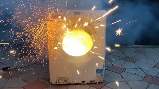 FIREWORKS inside Candy washing machine [upl. by Puiia]