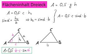 Flächeninhalt Dreieck mit Sinus [upl. by Aynotan]