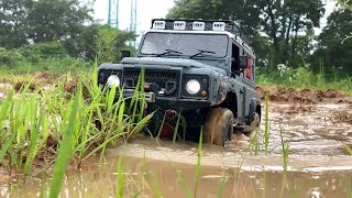 RC  Defender D90 KAHN muddy offroad drivingafter rain 10 [upl. by Ambrosi]