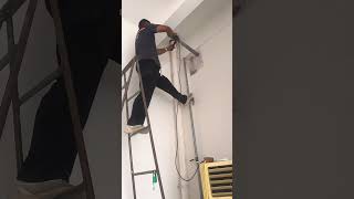 air conditioner installation wall drilling process [upl. by Doerrer]