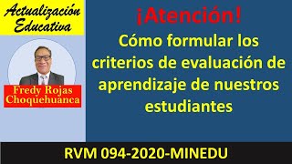 Cómo formular los criterios de evaluación [upl. by Areic944]