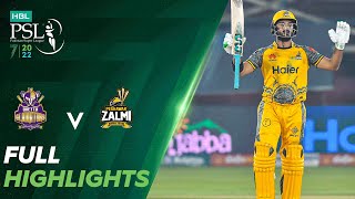 Full Highlights  Quetta Gladiators vs Peshawar Zalmi  Match 2  HBL PSL 7  ML2T [upl. by Haldane]