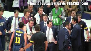 Polémica jugada de Sada y tangana en el Real MadridBarça de la Final ACB 2013 [upl. by Harima]