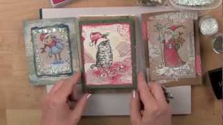 Stampendous Encrusted Jewel Technique Cards for Christmas 2012 [upl. by Lilia]