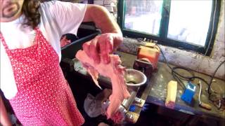 Grinding Beef Hearts and Chicken Backs with PORKERT 32 Meat Grinder [upl. by Neb94]