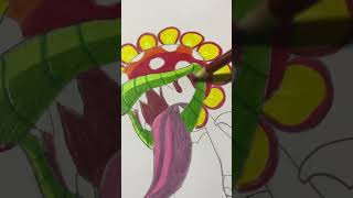 Petey Piranha Art drawing marioart [upl. by Hcib]