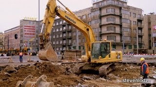 Baggerarbeiten  Bagger Bulldozer  Lader  Entwicklung von Lodz Polen [upl. by Stahl]