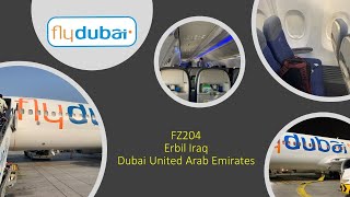 FlyDubai  B737800  Economy  Erbil Iraq to Dubai UAE [upl. by Amii875]