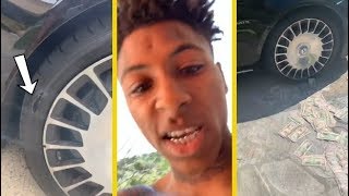 NBA YoungBoy Maybach Tires Slashed By A Thotiana [upl. by Ahsemal417]