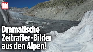 Schweizer Gletscher schmelzen in Rekordzeit  ZeitrafferVideo [upl. by Cloris]