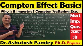 Compton Effect Basics  Compton Shift  AH Compton Scattering Experiment Compton [upl. by Booker]