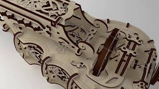 Ugears HurdyGurdy  292 Parts  3D Wooden Puzzle  Mechanical Model  UGR 70030 [upl. by Ehc869]