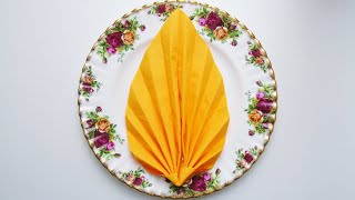 Easy autumn leaf napkin folding Autumn napkin leaves for Thanksgiving table setting [upl. by Annadroj]