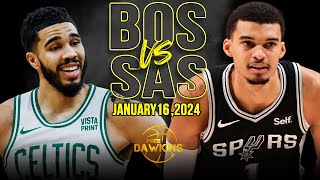 Boston Celtics vs San Antonio Spurs Full Game Highlights  January 17 2024  FreeDawkins [upl. by Mosira410]