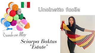 Baktus  Sciarpa estiva coda di drago  quotEstatequot Tutorial uncinetto passo a passo [upl. by Hehre211]