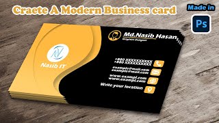 Create a modern business card in photoshop  Business Card Design [upl. by Halbert]