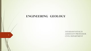 ENGINEERING GEOLOGY Online class 18 [upl. by Arbrab]