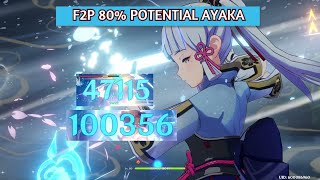 F2P AYAKA Showcase80 DMG POTENTIAL WITHOUT SHENHE  TRIPLE CROWNED WaifuGod  Genshin Impact [upl. by Ierdna46]