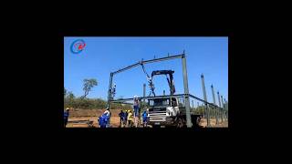 Steel structure building buildingmaterials automobile engineering foryou funny [upl. by Joappa]