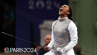 Lauren Scruggs bests World No 1 Arianna Errigo in MAJOR fencing upset  Paris Olympics  NBC Sports [upl. by Nodnahs]