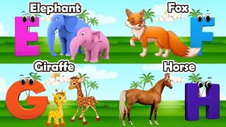 Animals ABC Song  Animals Alphabet Song  Alphabet Letters  Phonics for Kids [upl. by Eatnhoj839]