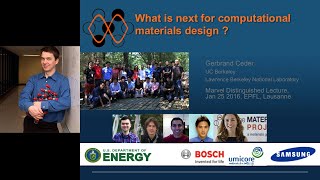 6 MDL  Gerbrand Ceder The Materials Genome and the transformation of mater science amp engineering [upl. by Jaime]