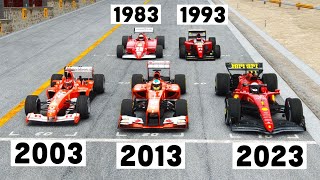 Ferrari F1 2023 vs Ferrari F1 839320032013  40 YEARS OF EVOLUTION  Monza [upl. by Rebah]