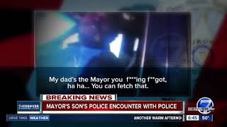 ‘My dads the mayor’ Video shows Denver mayor’s son using slur against officer during traffic stop [upl. by Nilloc480]