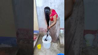 Long hair cleaning in fresh water 💆🏻‍♀️ shorts trending hairstyle haircare haircare youtube [upl. by Isma]