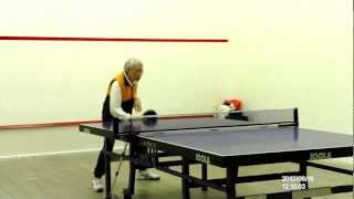 Table tennis training backhand flick against a backspin serve 019 [upl. by Ruvolo]