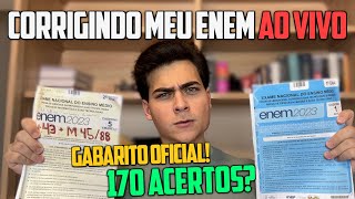 CORRIGINDO MINHA PROVA DO ENEM 2023 ao vivo  Gabarito OFICIAL [upl. by Dragelin]