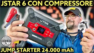 Il JUMP STARTER da 24000 mAh con compressore ricaricabile UTRAI JSTAR 6 Avviatore per auto e moto [upl. by Steffie]