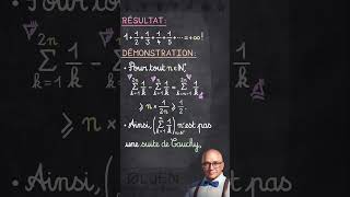 SHO30 La série harmonique diverge  démonstration analyse cauchy [upl. by Eneloc65]