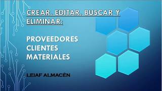 ✅CRUD EXCEL ACCESS  PROVEEDORES CLIENTES Y MATERIALES [upl. by Assertal]