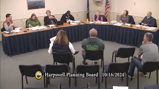 Harpswell Planning Board Meeting 10162024 [upl. by Rutan936]